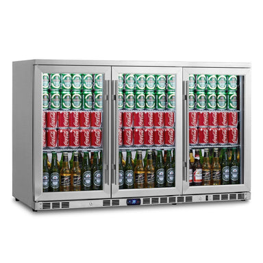 Kingsbottle KingsBottle KBU328M 53 Inch Heating Glass 3 Door Large Beverage Refrigerator Beverage Cooler 2-Year KBU328M