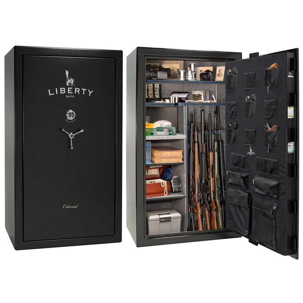 Liberty Liberty Gun Safe Colonial 50 CO50 Gun Safe Black Textured / Gray Fabric / Chrome Hardware Lib Colonial 50 Black Text.