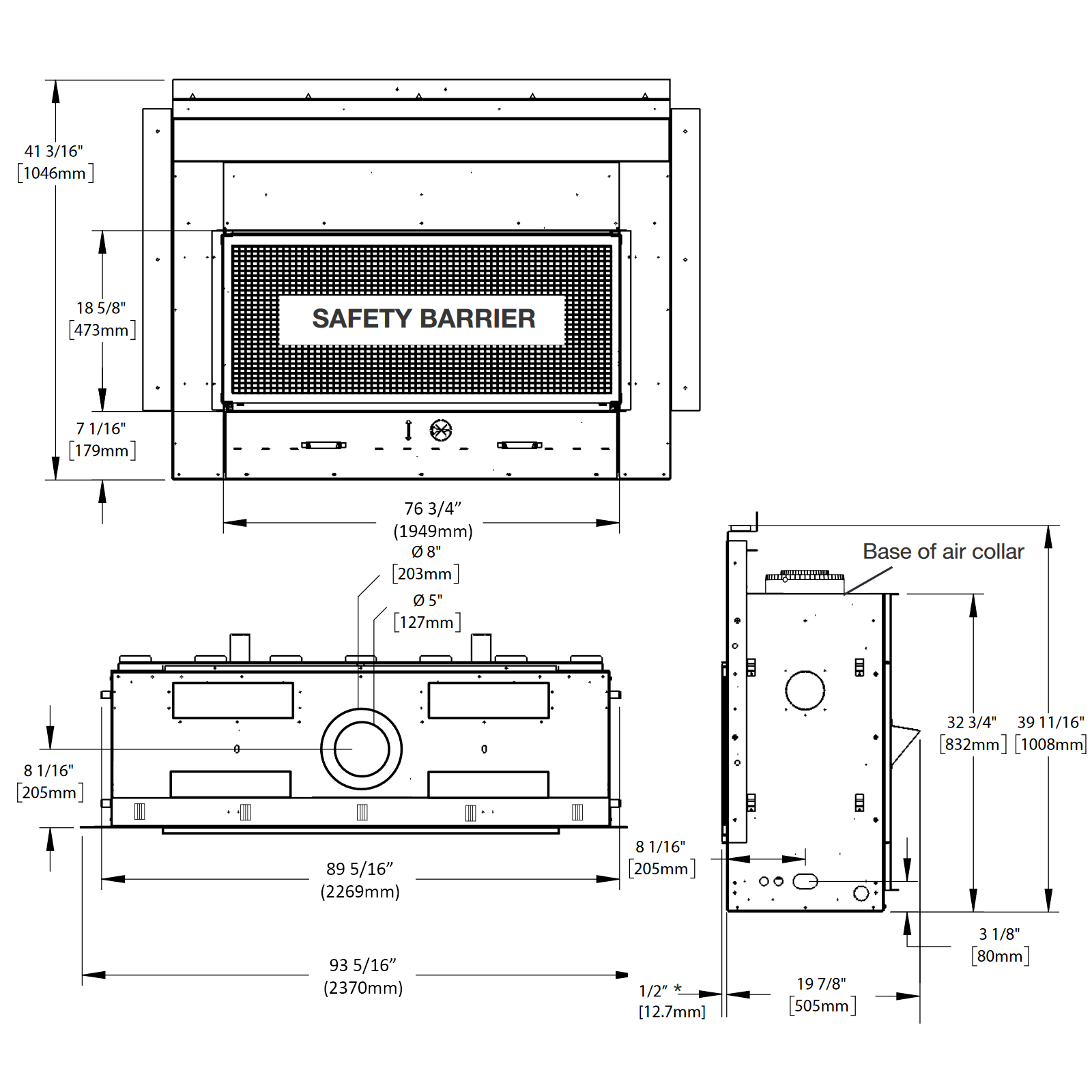 Napoleon Vector 74 Linear Direct-Vent Gas Fireplace - LV74N