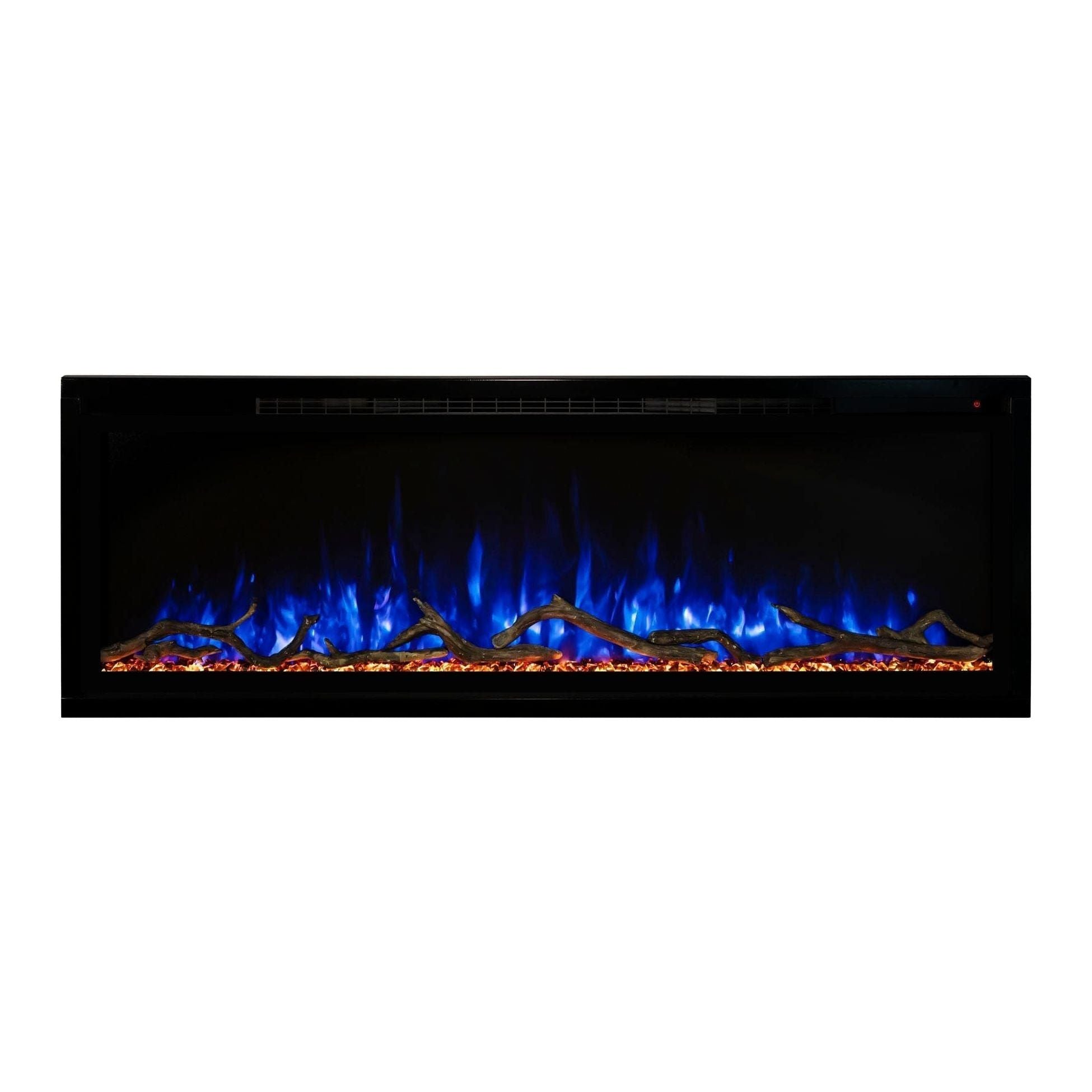 Modern Flames Modern Flames Allwood Wall System in Coastal Sand | 60'' Spectrum Slimline Electric Fireplace Mantel Package AFWS-MAIN-CS / SPS-60B / AFWS-SIDE-CS-2 pcs