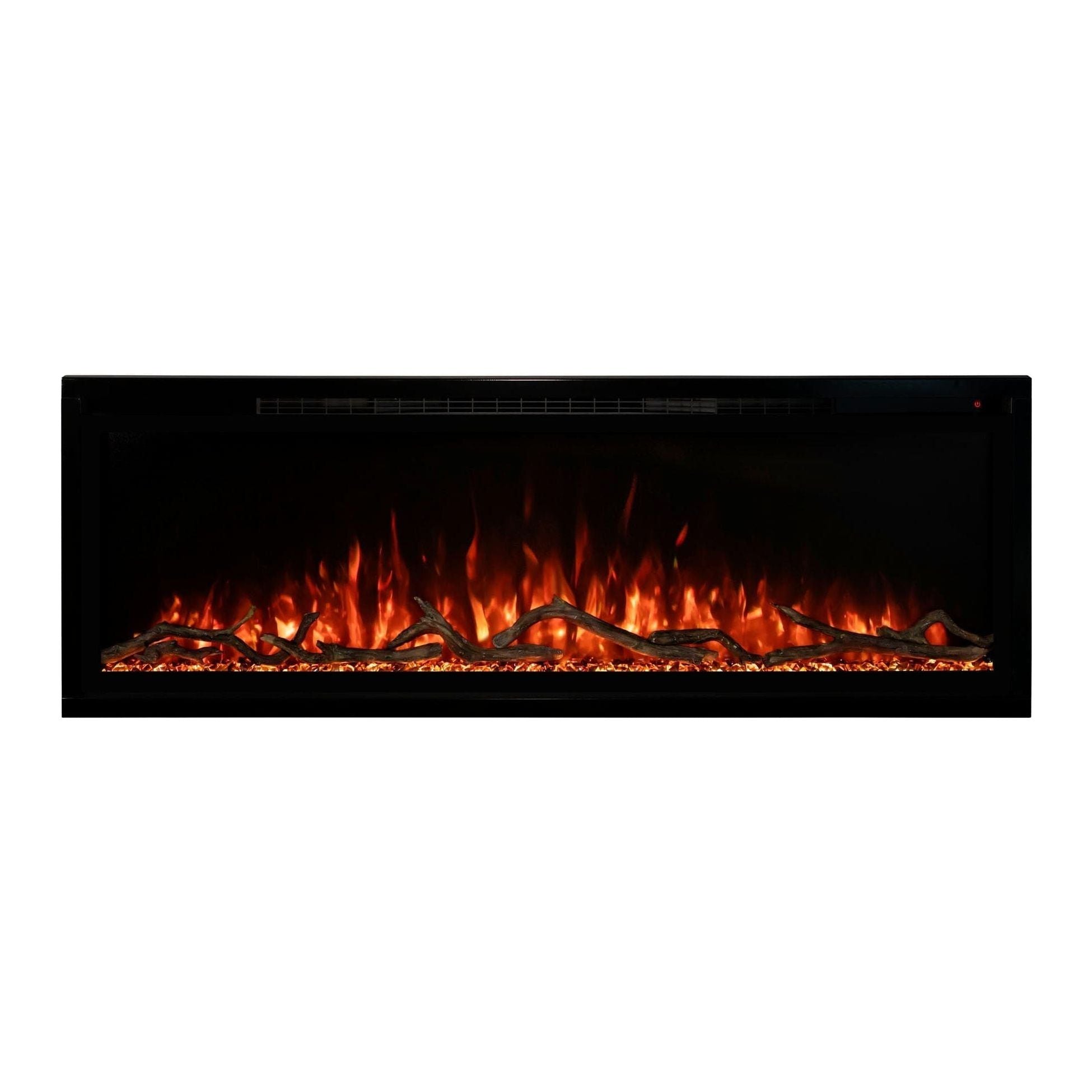 Modern Flames Modern Flames Allwood Wall System in Driftwood Gray | 60'' Spectrum Slimline Electric Fireplace Mantel Package AFWS-MAIN-DW / SPS-60B / AFWS-SIDE-DW-2 pcs