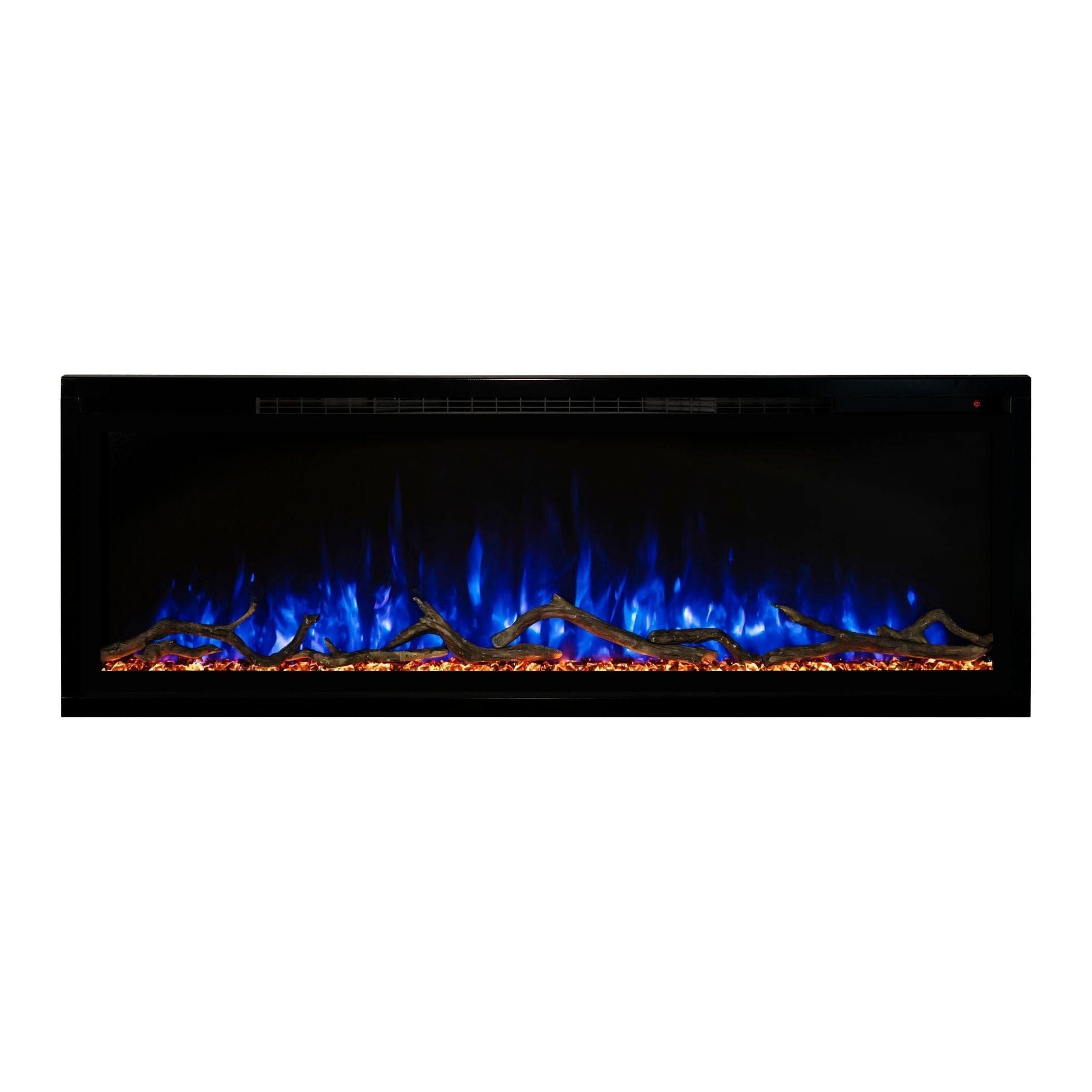 Modern Flames Modern Flames Allwood Wall System in Weathered Walnut | 60'' Spectrum Slimline Electric Fireplace Mantel Package AFWS-MAIN-WW / SPS-60B / AFWS-SIDE-WW-2 pcs