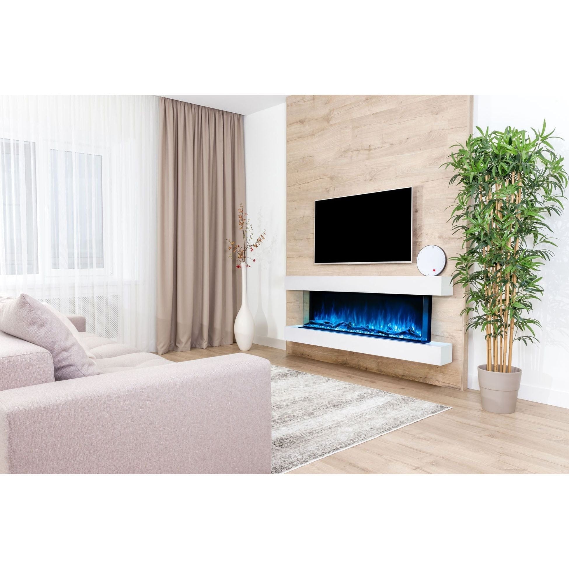 Modern Flames Modern Flames Landscape Pro 70'' Electric Fireplace Wall Mount Studio Suite | White Ready to Paint Multi-Side View Electric Fireplace