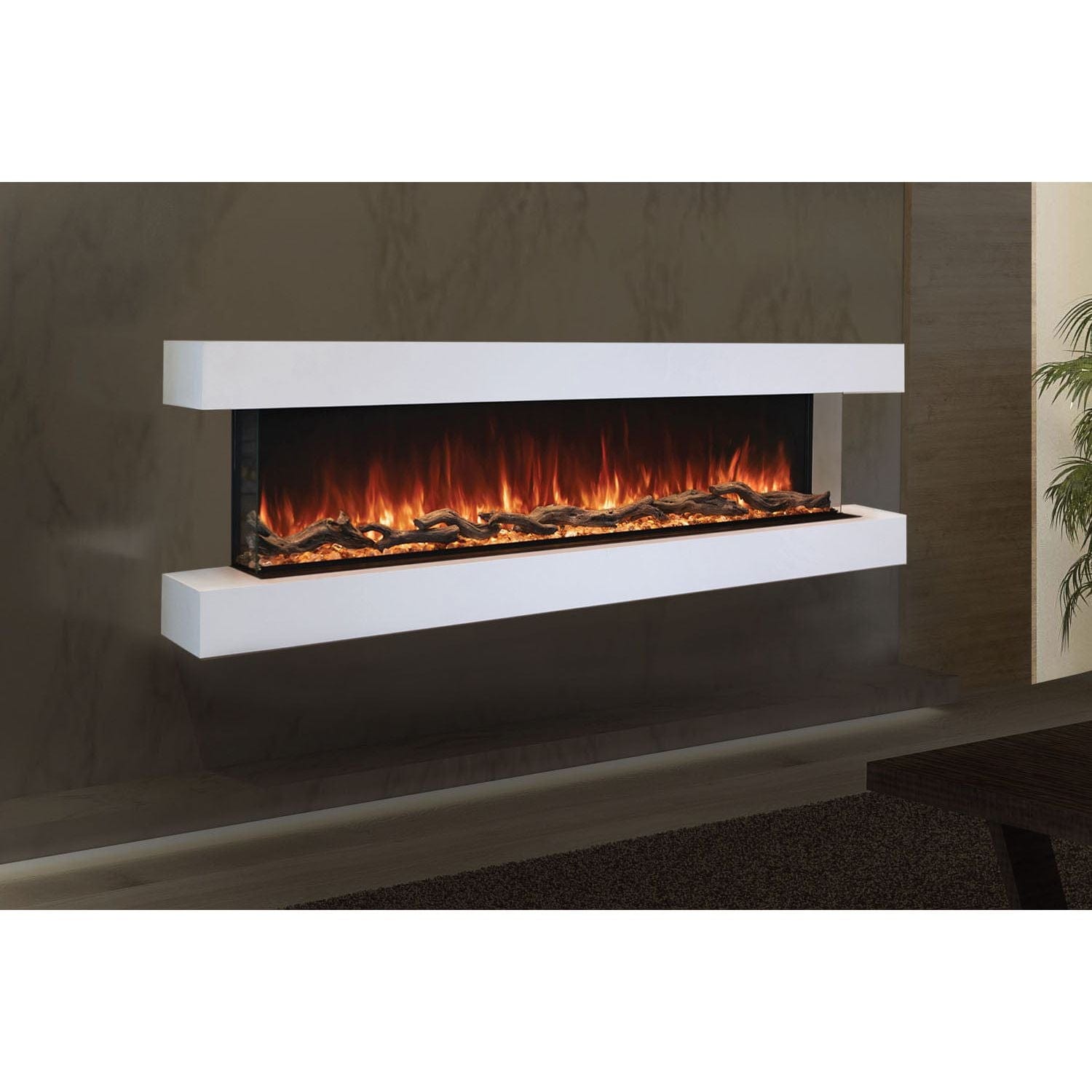 Modern Flames Modern Flames Landscape Pro 94'' Electric Fireplace Wall Mount Studio Suite | White Ready to Paint Multi-Side View Electric Fireplace Remote Control (included) LPM-8016 / WMC-80LPM-RTF