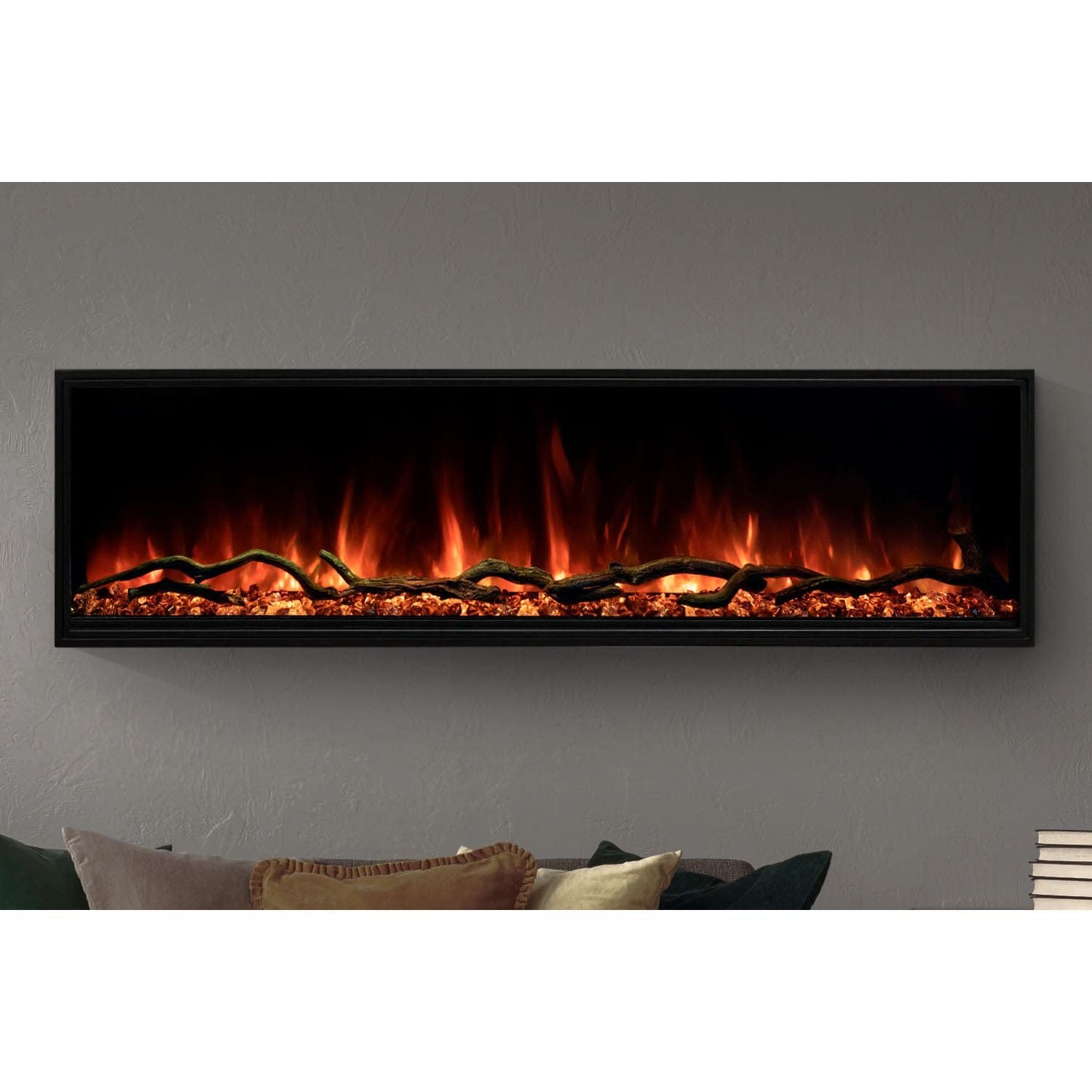 Modern Flames Modern Flames Landscape Pro Slim 44" Built In Linear Electric Fireplace Wall Mount Built In Electric Fireplace Standard Glass Screen / Remote Control (included) LPS-4414