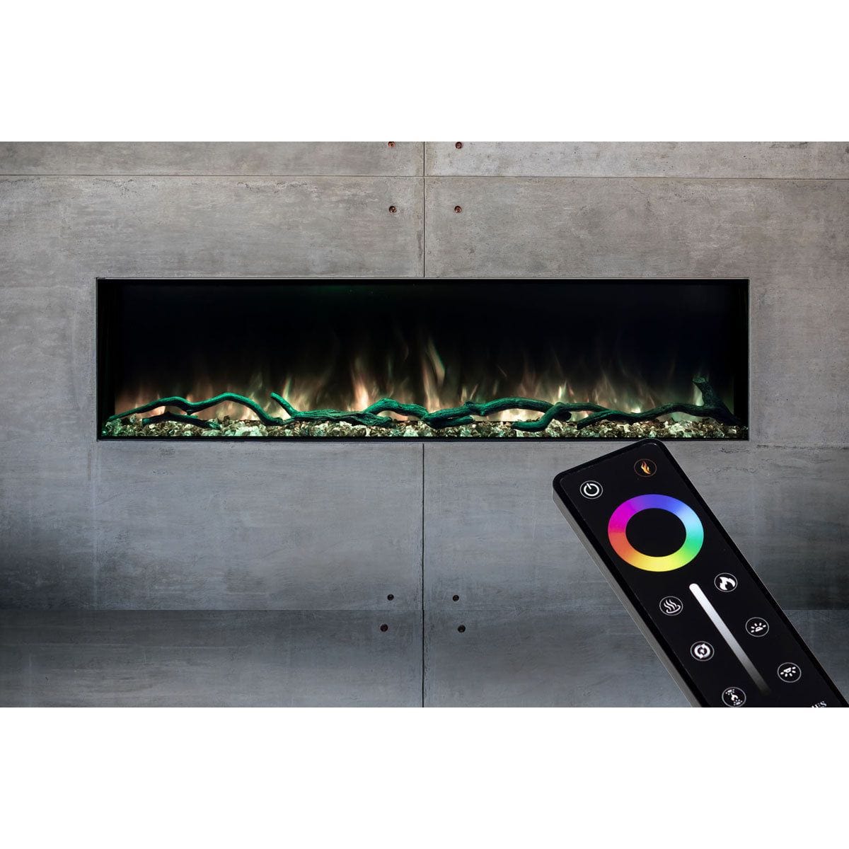Modern Flames Modern Flames Landscape Pro Slim 80" Built In Linear Electric Fireplace Wall Mount Built In Electric Fireplace Invisible Non Glare Screen / Remote Control (included) LPS-8014  / SCREEN-80LPS