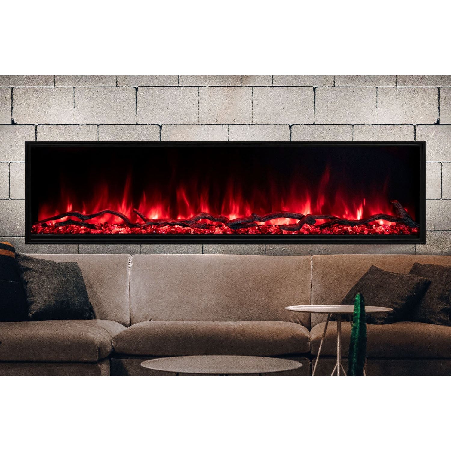 Modern Flames Modern Flames Landscape Pro Slim 96" Built In Linear Electric Fireplace Wall Mount Built In Electric Fireplace Standard Glass Screen / Remote Control (included) LPS-9614