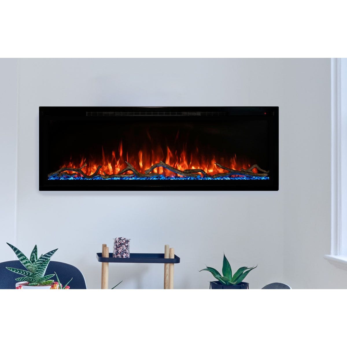 Modern Flames Modern Flames Spectrum Slimline 74'' Wall Mount / Recessed Linear Electric Fireplace Wall Mount Built In Electric Fireplace SPS-74B