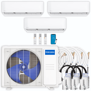 MRCOOL MRCOOL DIY Mini Split - 30,000 BTU 3 Zone Ductless Air Conditioner and Heat Pump with 16 ft. Install Kit, DIYM327HPW01C00 Mini Split DIYM327HPW01C00