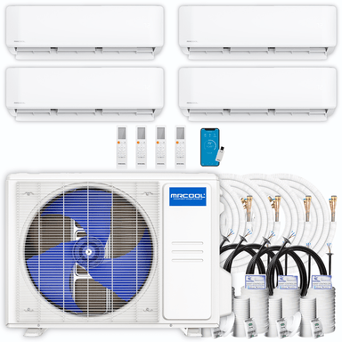 MRCOOL DIY Mini Split - 36,000 BTU 4 Zone Ductless Air Conditioner and Heat Pump with 50 ft. Install Kit, DIYM436HPW00C194