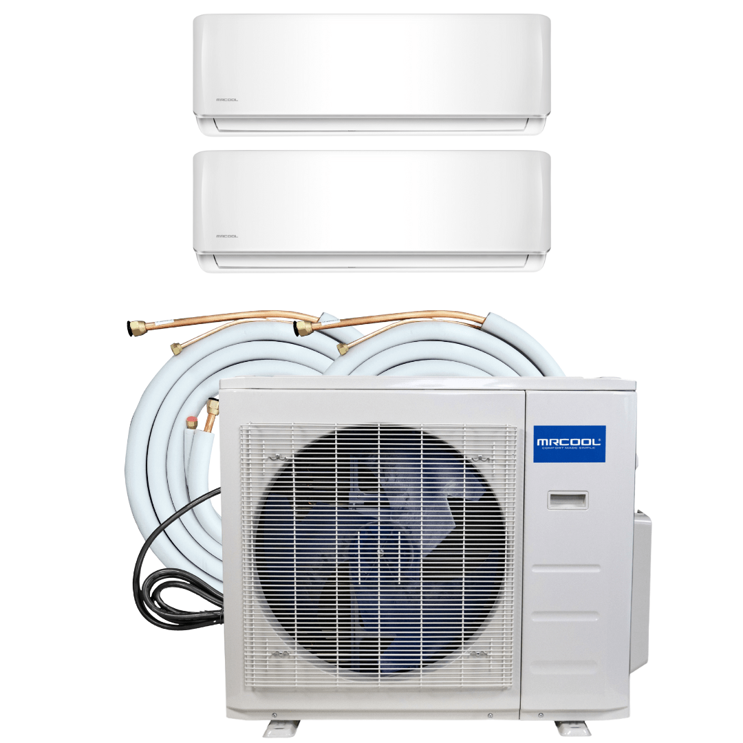MRCOOL MRCOOL Olympus Mini Split - 18K BTU 2 Zone Ductless Air Conditioner and Heat Pump with 16 ft. Flared Lineset, OLY18-W-2-09-16 Mini Split OLY18-W-2-09-16
