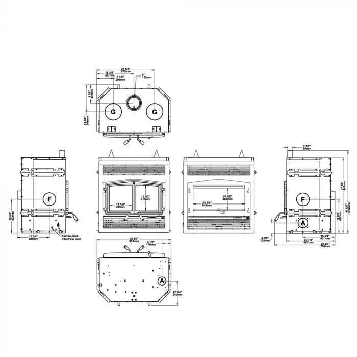 Osburn Osburn Stratford II Wood Fireplace OB04007 Wood Fireplaces OB04007