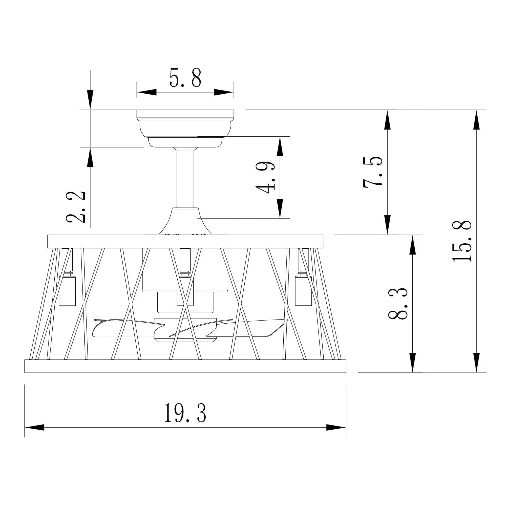 Parrot Uncle Parrot Uncle 20 In. Farmhouse Ceiling Fan with Lighting and Remote Control Ceiling Fan F8233110V