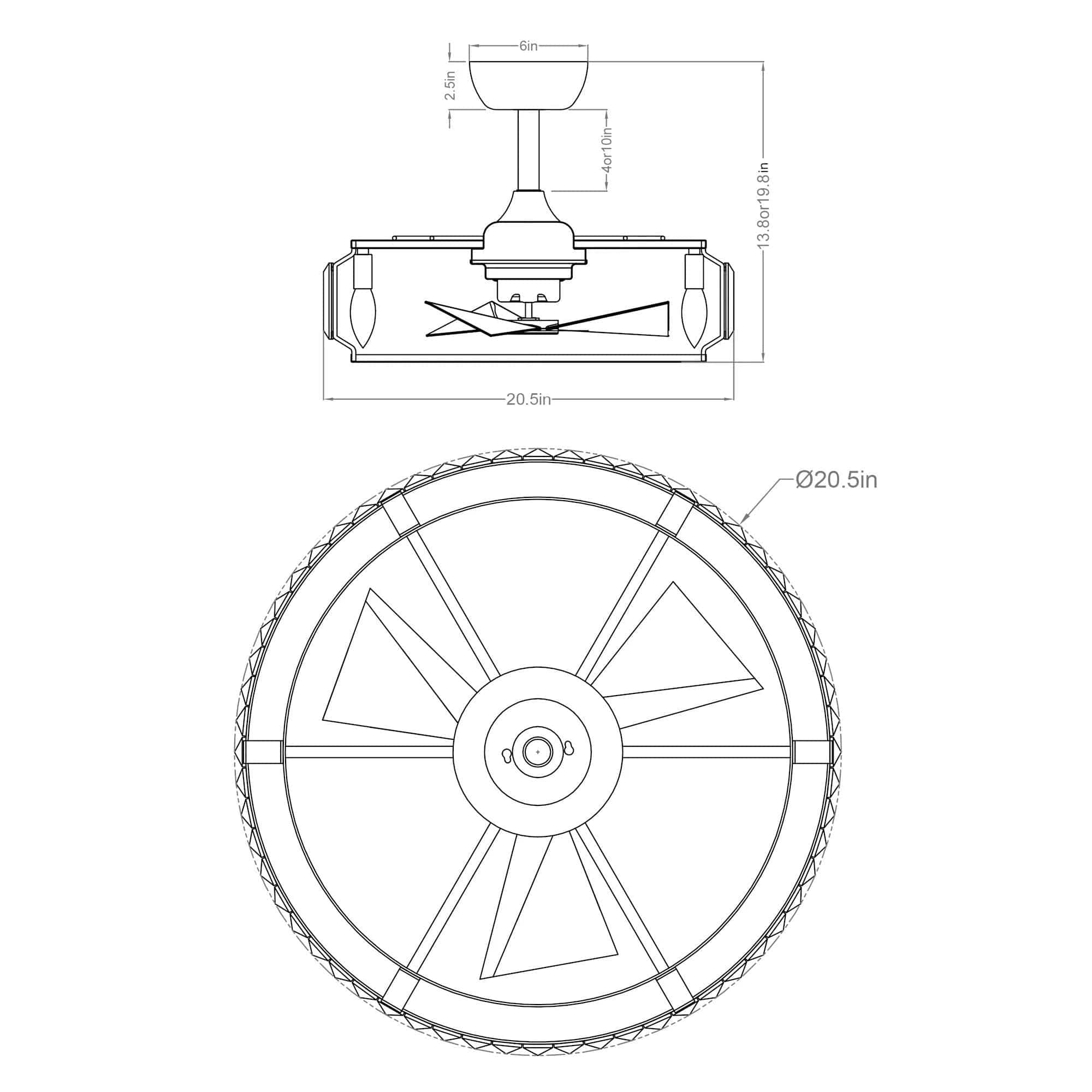 Parrot Uncle Parrot Uncle 20 In. Modern Ceiling Fan with Lighting and Remote Control Ceiling Fan F8228CH110V