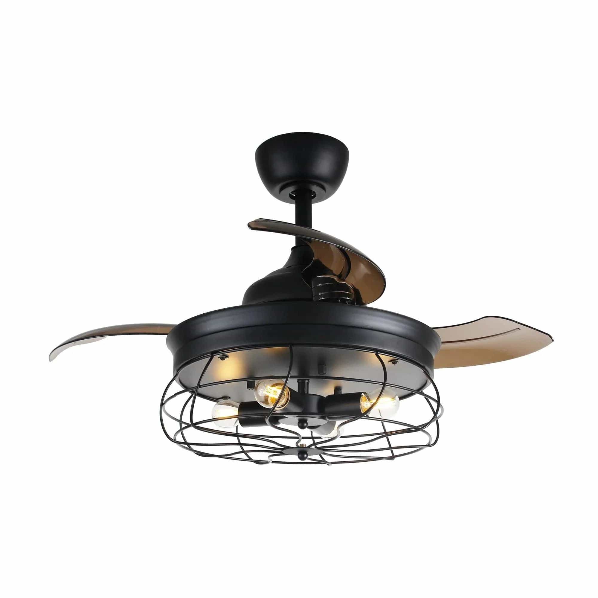 Parrot Uncle Parrot Uncle 34 In. Benally Industrial Ceiling Fan with Lighting and Remote Control Ceiling Fan F3501Q110V