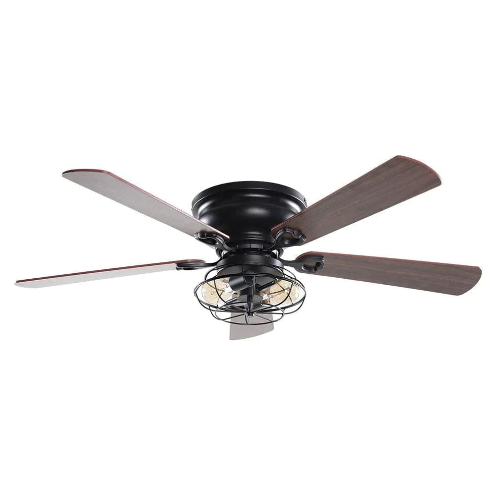 Parrot Uncle Parrot Uncle 48 In. Ummuhan Industrial Ceiling Fan with Lighting and Remote Control Ceiling Fan F6233Q110V