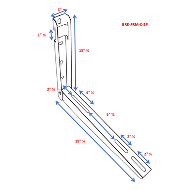 Pioneer Folding Mounting Bracket for Mini Split Unit with Leveler ACC Illustration