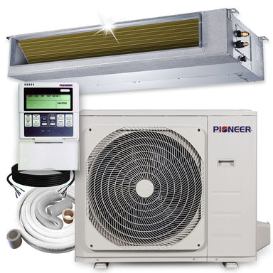 Pioneer Pioneer® 36,000 BTU 15.8 SEER2 Ceiling Concealed Ducted Mini-Split Inverter+ Air Conditioner Heat Pump System Full Set 230V RYB