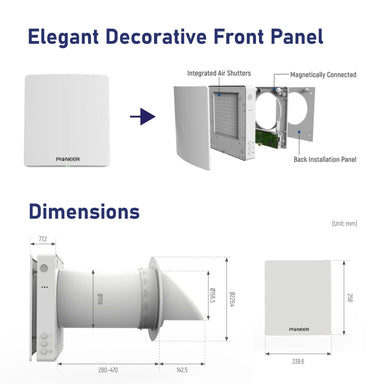 Pioneer Pioneer® ECOasis 50 Ductless Wall-Mounted Single-Room Wi-Fi Energy Recovery Ventilator ERV ERV050AHRMCO2L