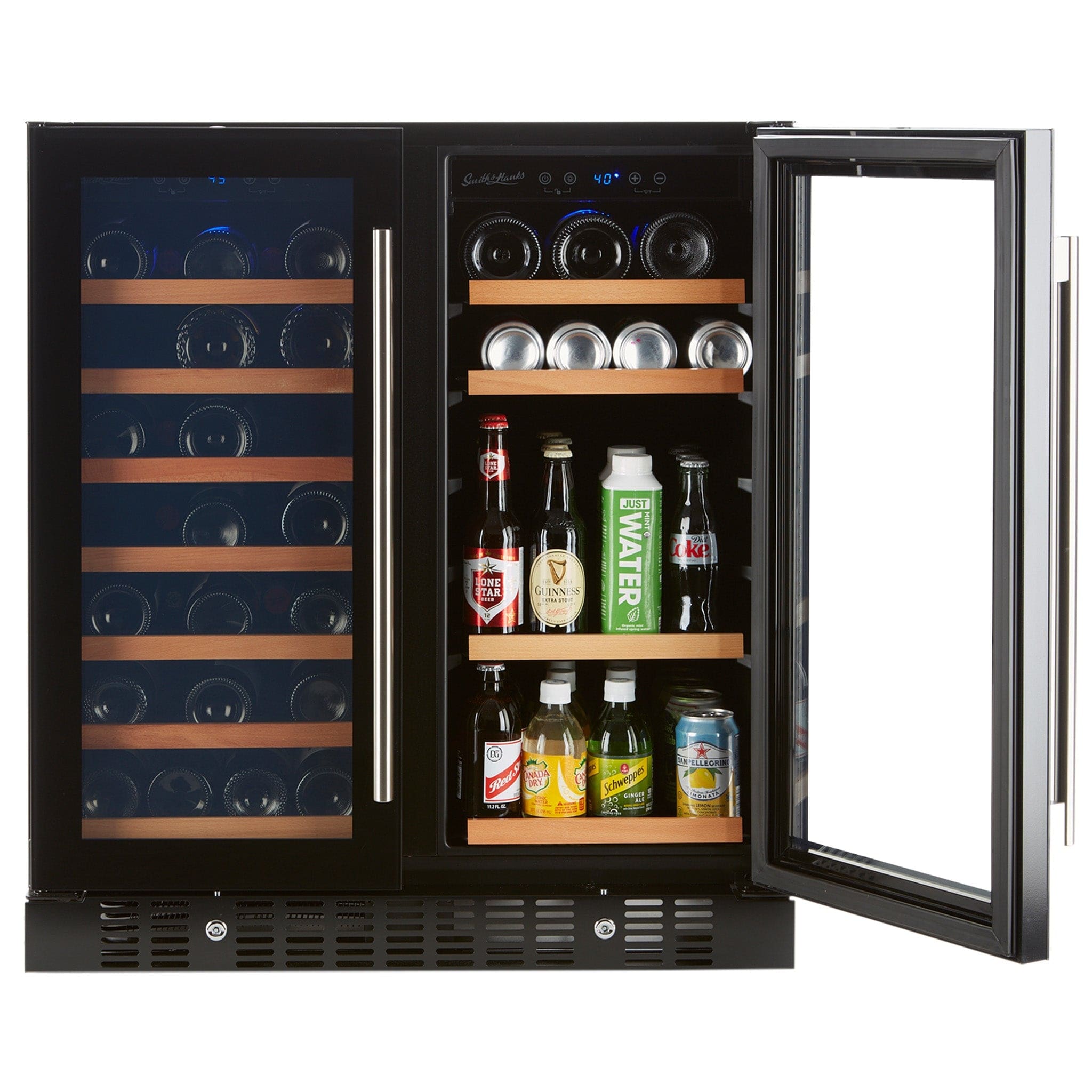 Smith & Hanks Wine & Beverage Cooler, Smoked Black Glass Door Wine & Beverage Cooler RE100018