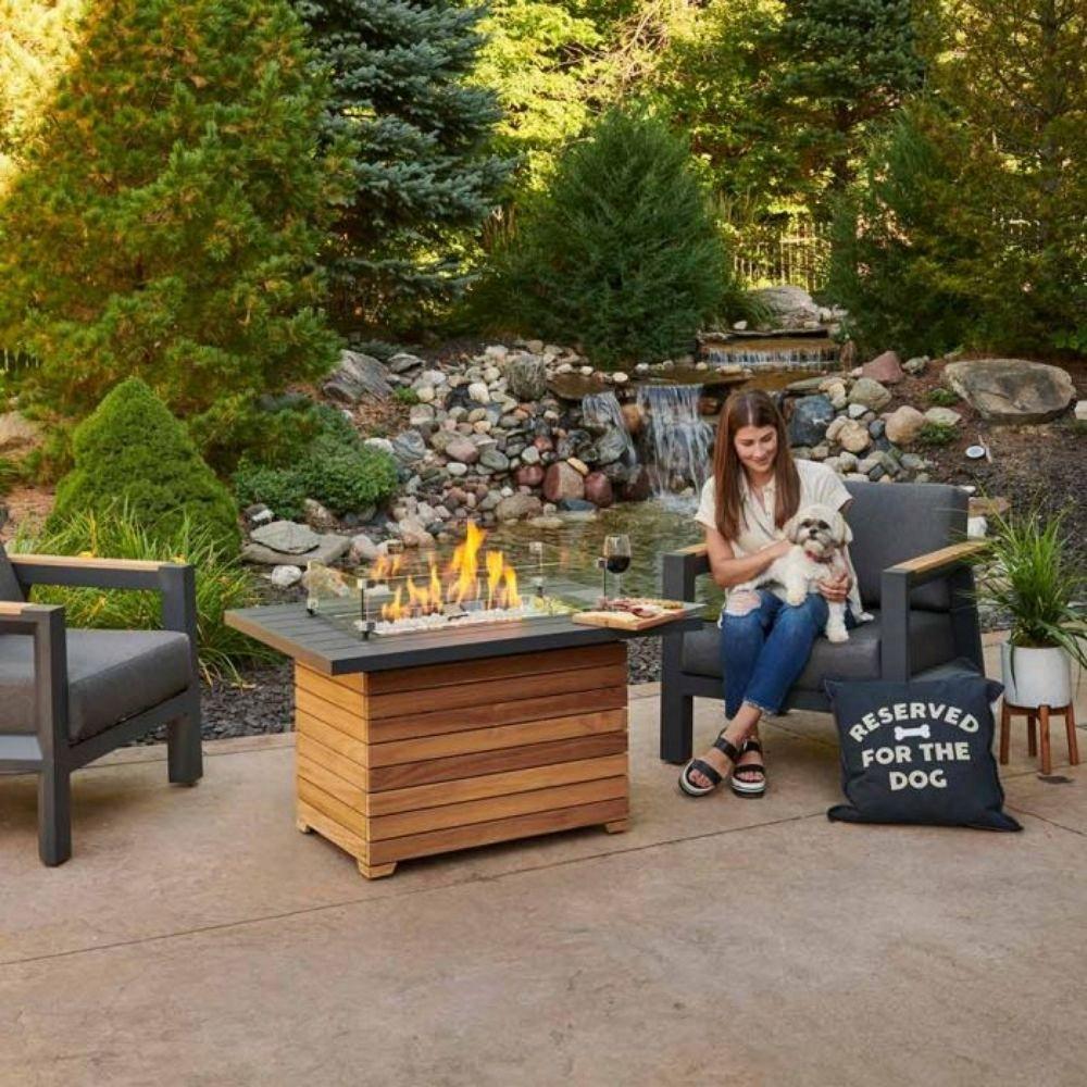 the outdoor greatroom The Outdoor GreatRoom Company Darien 42-Inch Rectangular Gas Fire Pit Table