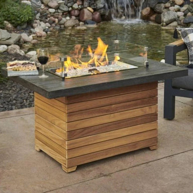 the outdoor greatroom The Outdoor GreatRoom Company Darien 42-Inch Rectangular Gas Fire Pit Table Everblend top DAR-1224-EBG-K