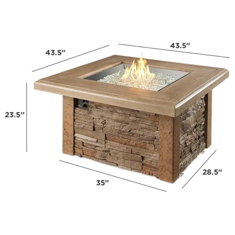 the outdoor greatroom The Outdoor GreatRoom Company Sierra 44-Inch Square Gas Fire Pit Table (SIERRA-2424-M-K) Fire Table SIERRA-2424-M-K