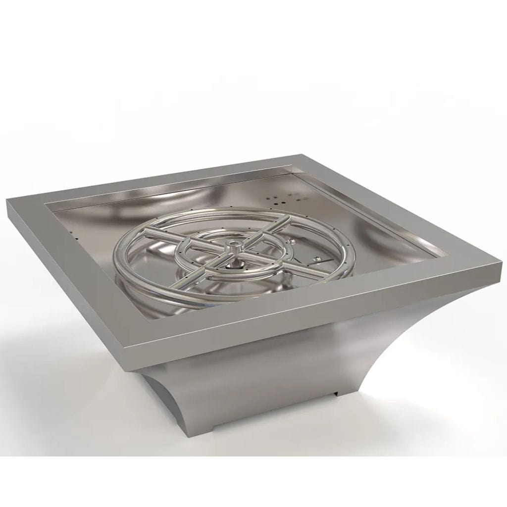 TrueFlame TrueFlame 18" Stainless Steel Lume Series Square High Rise Propane Fire Bowl 125-TF-FBL-LAV-SS-18-H