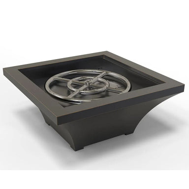 TrueFlame TrueFlame 24" Bronze Oil Rubbed Lume Series Square High Rise Natural Gas Fire Bowl 125-TF-FBL-LAV-ORB-24-H