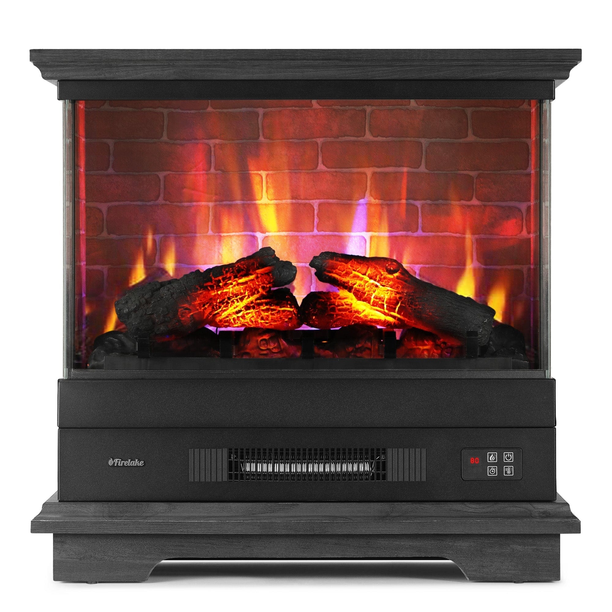 TURBRO Firelake FL27-BW Electric Fireplace Heater With Mantel Electric Fireplace with Mantel WiFi Enabled