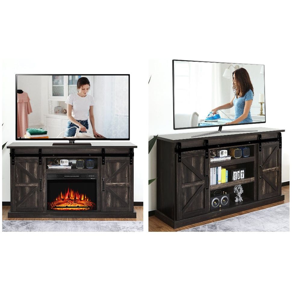 TURBRO Fireside FS58 TV Stand - Espresso (TV Stand Only) TV Stand 58 Inch (Support TVs up to 65")