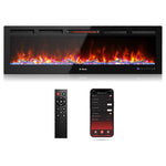 Turbro In Flames INF60W-3D WiFi Smart Wall Mounted Electric Fireplace - Tempered Glass