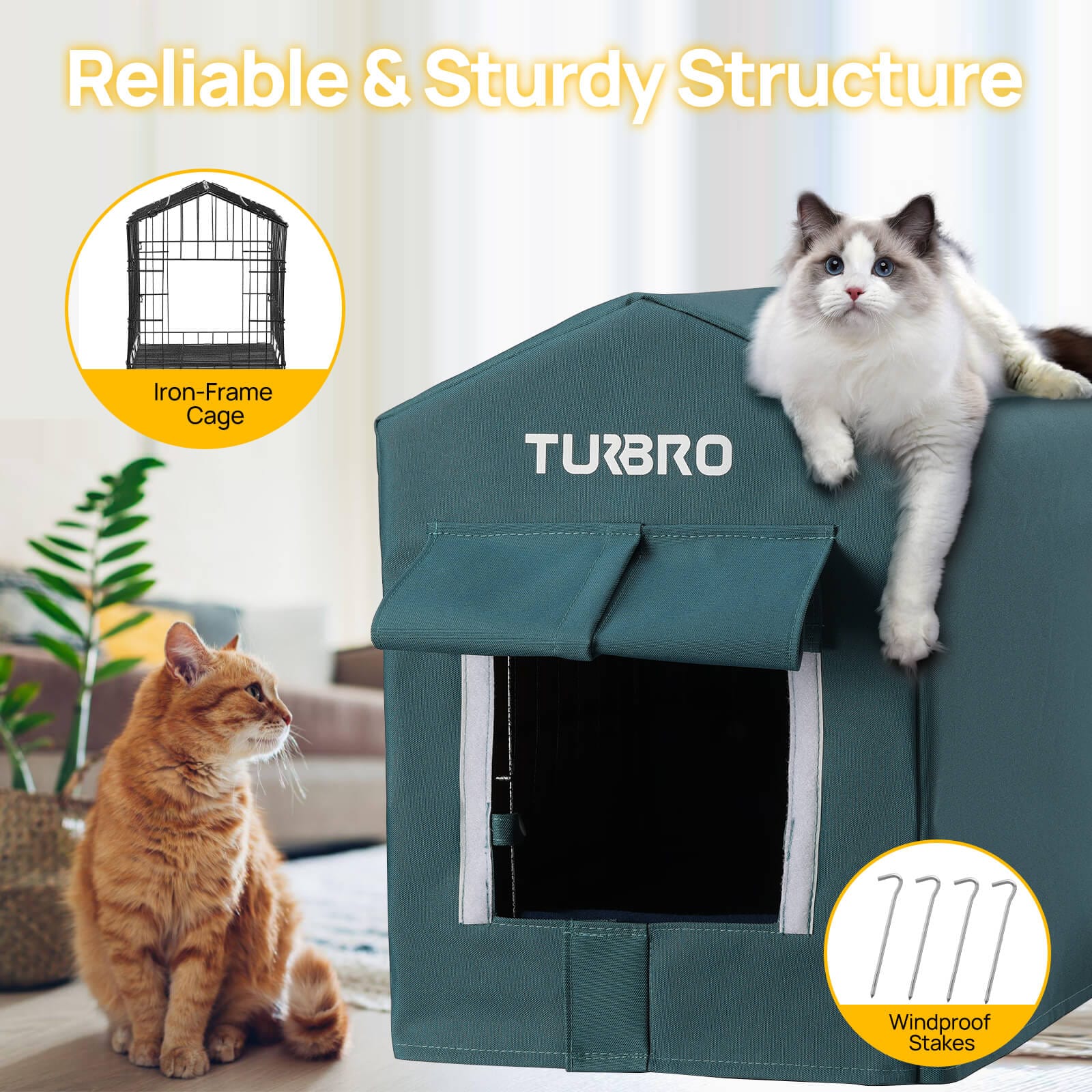TURBRO Neighborhood CH17A Heated Cat House Small Animal Heating