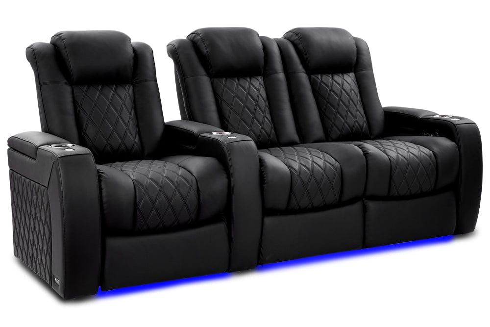 Valencia Theater Seating Valencia Theater Tuscany Ultimate Luxury Edition Semi-Aniline Italian Nappa Leather 20000 Black / Row of 3 - Loveseat Right | Width: 92.25" Height: 43.5" Depth: 39.75" TuscanyUltimate-L-5