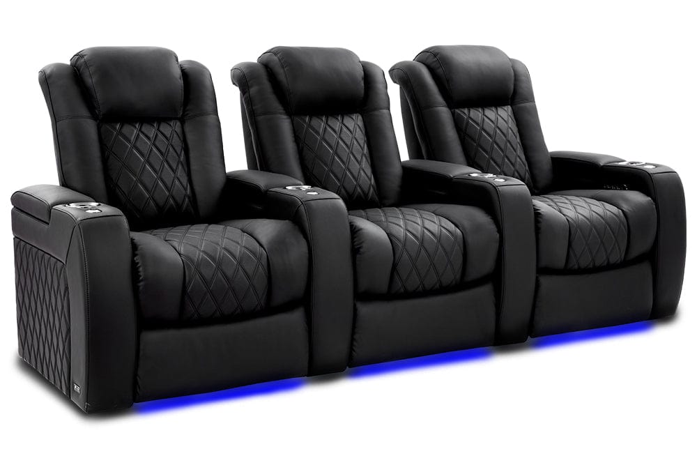 Valencia Theater Seating Valencia Theater Tuscany Ultimate Luxury Edition Semi-Aniline Italian Nappa Leather 20000 Black / Row of 3 | Width: 99" Height: 43.5" Depth: 39.75" TuscanyUltimate-L-3