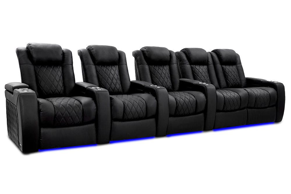 Valencia Theater Seating Valencia Theater Tuscany Ultimate Luxury Edition Semi-Aniline Italian Nappa Leather 20000 Black / Row of 5 Loveseat Right | Width: 153.75" Height: 43.5" Depth: 39.75" TuscanyUltimate-L-12