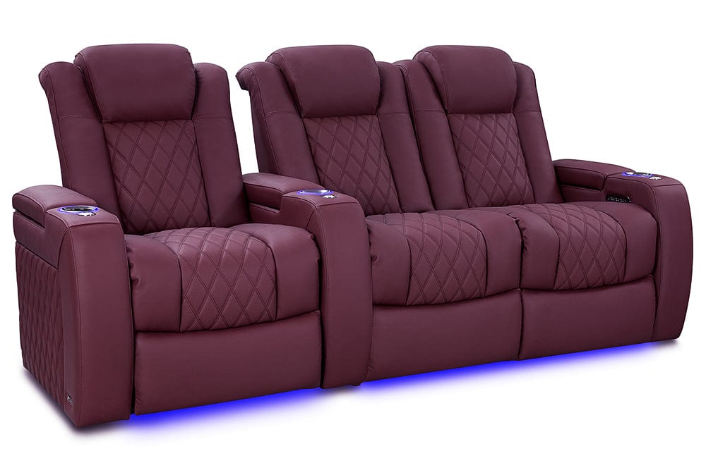 Valencia Theater Seating Valencia Theater Tuscany Ultimate Luxury Edition Semi-Aniline Italian Nappa Leather 20000 Burgundy / Row of 3 - Loveseat Right | Width: 92.25" Height: 43.5" Depth: 39.75" TuscanyUltimate-L-57