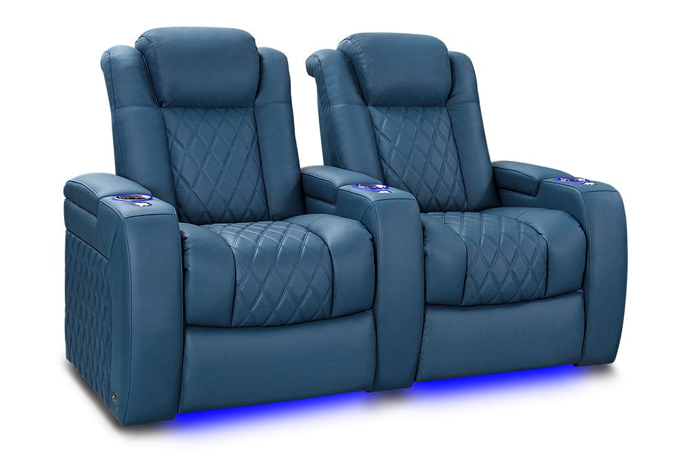 Valencia Theater Seating Valencia Theater Tuscany Ultimate Luxury Edition Semi-Aniline Italian Nappa Leather 20000 Steel Blue / Row of 2 | Width: 68.25" Height: 43.5" Depth: 39.75" TuscanyUltimate-L-40