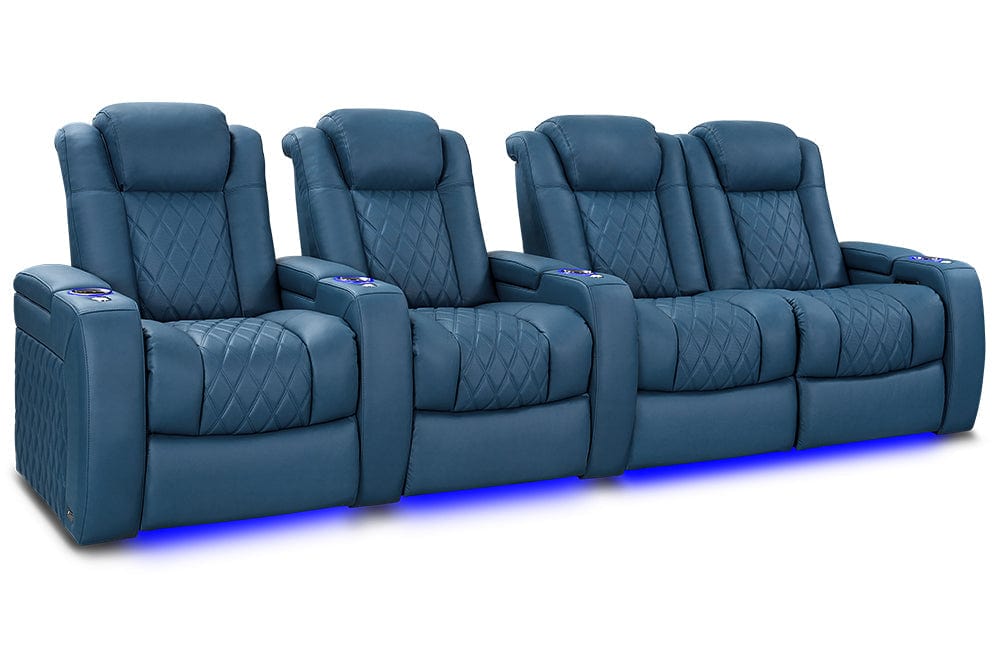 Valencia Theater Seating Valencia Theater Tuscany Ultimate Luxury Edition Semi-Aniline Italian Nappa Leather 20000 Steel Blue / Row of 4 – Loveseat Right | Width: 123" Height: 43.5" Depth: 39.75" TuscanyUltimate-L-48